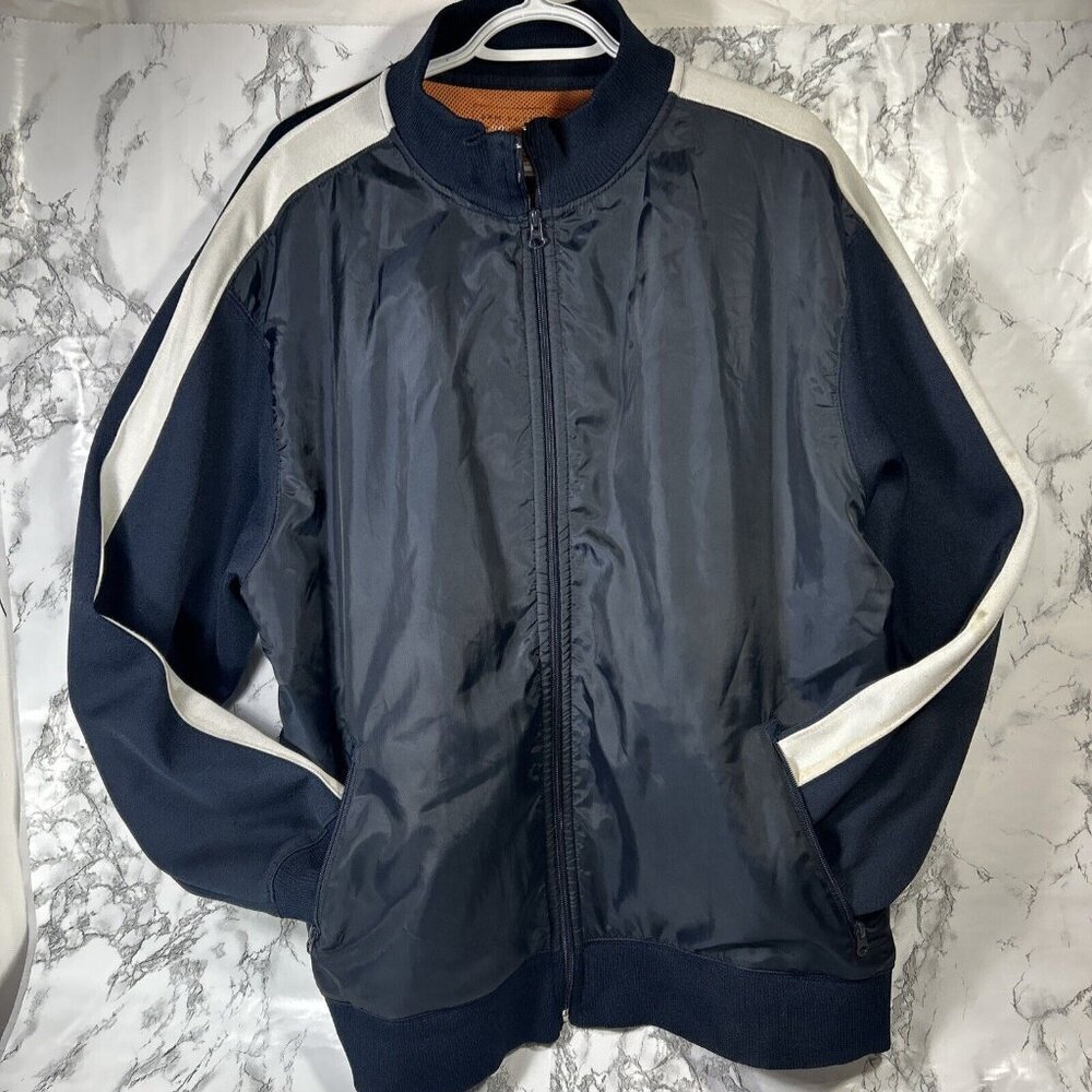 BUM Equipment Vintage Jacket Mens Extra Large Blue Varsity Bomber Track 90s